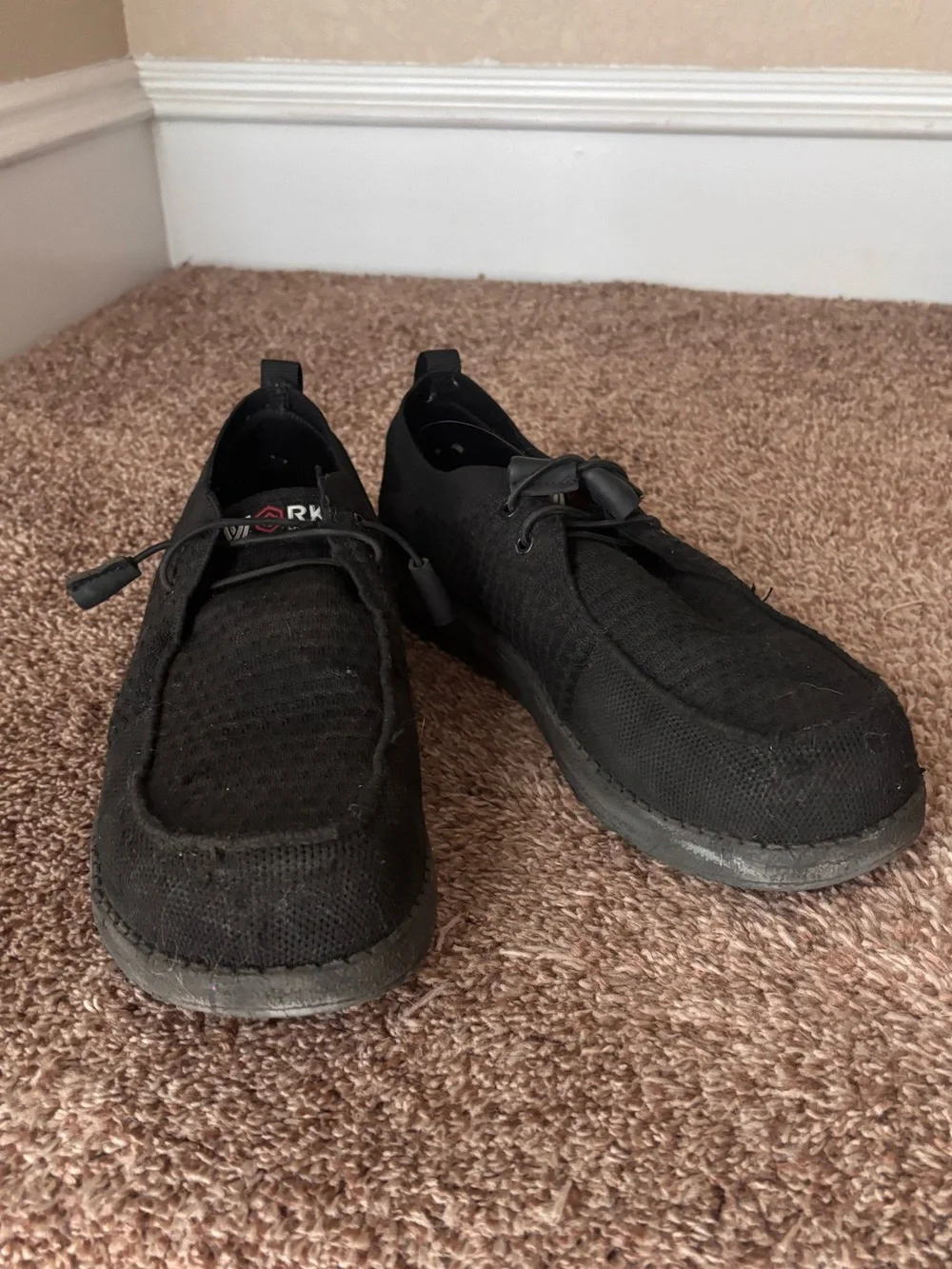 Larnmern Work Steel Toe Black Mesh Slip-On Men's Shoes